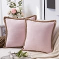thumbnail image 1 of Juego de 2 fundas de almohada de 18 x 18, funda de almohada moderna para sofá, funda de almohada decorativa de tela de lino para exteriores, para sofá, cama, coche, 45 x 45 cm (18 x 18, juego de 2), 1 of 6