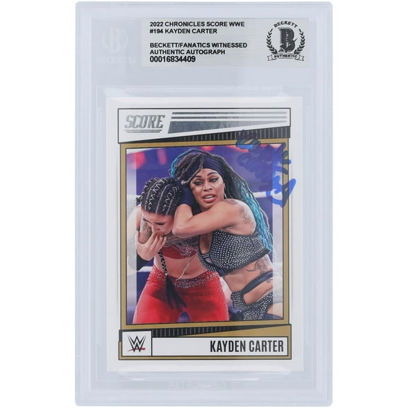 Kayden Carter WWE Autographed 2022 Panini Chronicles Score #194 Beckett Fanatics Witnessed Authenticated Card - Fanatics Authentic Certified