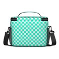 thumbnail image 3 of Blue and White Checkered Pattern Insulated Lunch Box for Women Men, Medium Leakproof Cooler Bag with Adjustable Strap, 10"x6.7"x8", 3 of 6