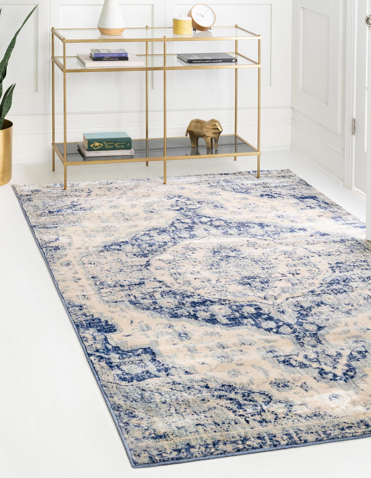 Rugs.com Oxfordshire Collection Rug – 5' x 8' Blue Medium Rug Perfect ...