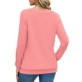 thumbnail image 5 of Fantaslook V Neck Sweatshirts for Women Casual Long Sleeve Shirts Button Pullover Tops Fashion Fall Outfits, 5 of 8
