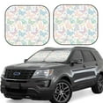 thumbnail image 2 of Uemuo Colorful Butterfly Printed 2 PCS Car Windshield Sun Shade, Auto Sun Heat and UV Rays Blocker, Foldable Automotive Front Window Sunshade Protector, 2 of 7