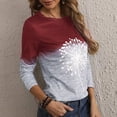 thumbnail image 4 of Women's Fall Long Sleeve Tunic Tops Crewneck Color Block Patchwork Shirts Print Casual Soft Comfy Blouses, 4 of 7