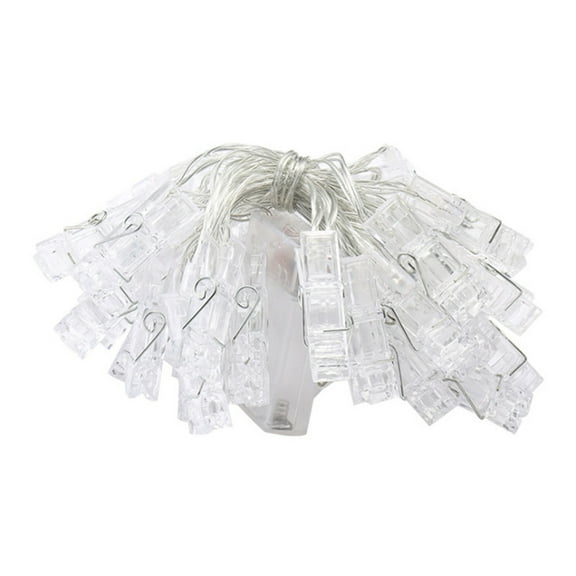 Uutvmp Photo Clip String Lights, 4.92ft 10LED Fairy String Lights Battery Operated String Lights with Clips for Hanging Photos, Pictures, Cards, Ideal for Christmas, Wedding, Birthday and Parties