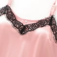thumbnail image 4 of Wang6 Satin Silk Pajamas for Women Sets with Shorts Soft Pjs Lounge Set 2 Piece Spaghetti Strap Cropped Tank Tops Shorts Lace Sleepwear Nightwear Sets Light Pink S, 4 of 6