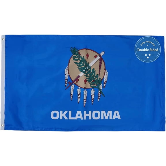 FLAGWIN Oklahoma Flag 3x5 ft Heavy Duty Polyester Outdoor Decorative Banner with Brass Grommets for Garden