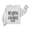 thumbnail image 3 of Reading Is My Favorite Sport Sweatshirt Book Lover Gift Funny Long Sleeve Pullover Sweatshirts, XXL White, 3 of 6