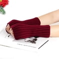 thumbnail image 1 of Gants Courts en Laine Multicolores Isolés pour Temps Froid pour Femmes, Mitaines Sans Doigts, 1 of 5