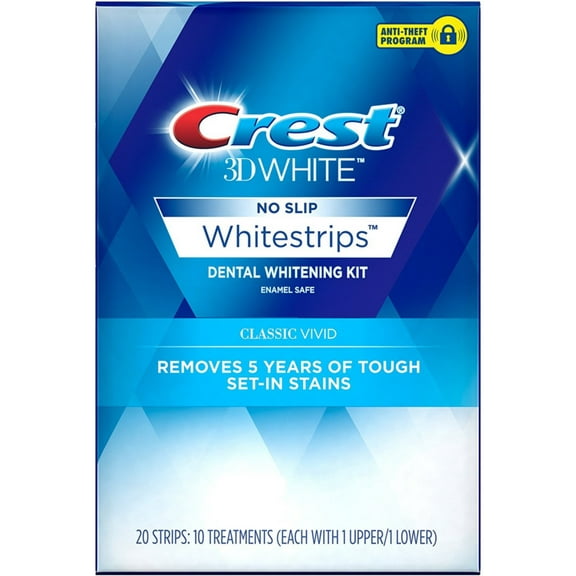 4 Pack - Crest 3D White No Slip Whitestrips Dental Whitening Kit, 10 Treatments 1 ea