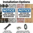 thumbnail image 3 of (2 Pack) No Food Or Drink Allowed In Dumpster OSHA Notice Sign 14 Inch X 10 Inch Indoor / Outdoor Rust-Free Aluminum Metal Signs for Workplace, Workshop, and Construction Site, Made in, 3 of 8