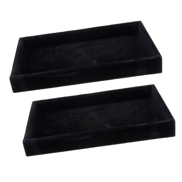 2x Display Tray Shop Display Necklace Bracelet Display Black