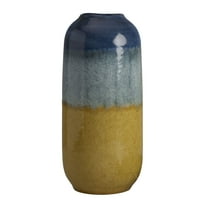 Elements 12.2-inch Ceramic Vase Blue and Tan