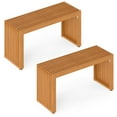thumbnail image 1 of Gymax 2 PCS 36 Inch Patio Bench All-Slat Acacia Wood Loveseat for 2 People 800 lbs Capacity, 1 of 10