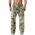 thumbnail image 7 of LTTVQM Men's Realtree Leaf Camo Wide Leg Pants Loose Thigh Tree Camo Loose Thigh Fit Drawstring Waist Casual Outdoor Full Length Pants Brown S, 7 of 7