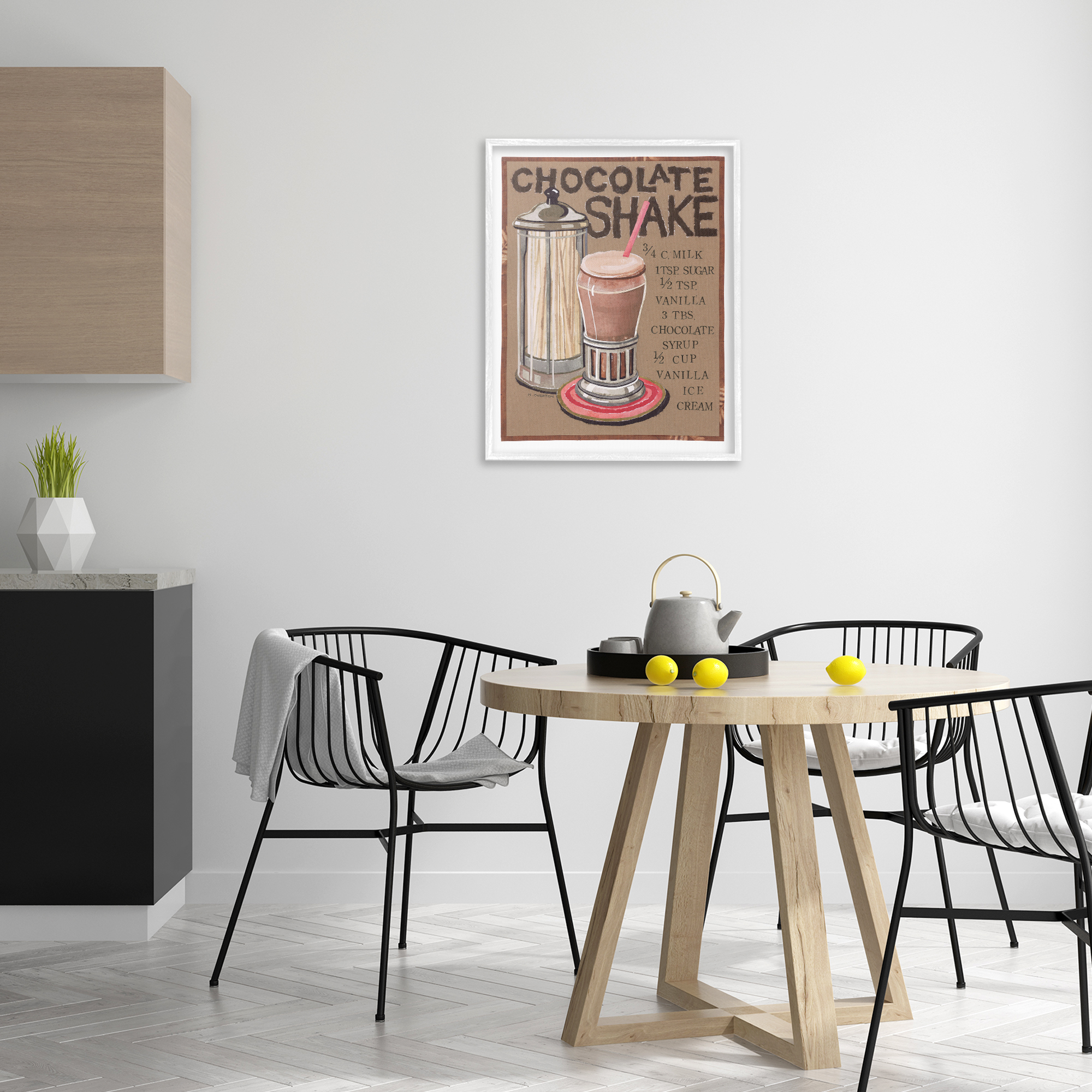 Stupell Industries Chocolate Shake Recipe Food & Beverage Painting White Framed Art Print Wall Art, 24 x 30
