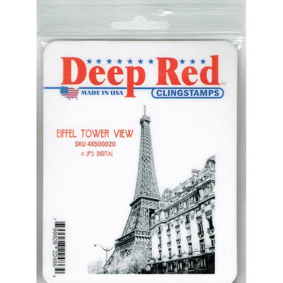 Deep Red Stamps Eiffel Tower View Rubber Stamp 2.6 x 3.5inches