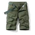thumbnail image 3 of Pantalones cortos cargo para hombre, pantalones cortos con botones y cremallera para hombre, ropa de trabajo, elegantes pantalones cortos casuales de algodón, nuevos en Harajuku sueltos, 3 of 5