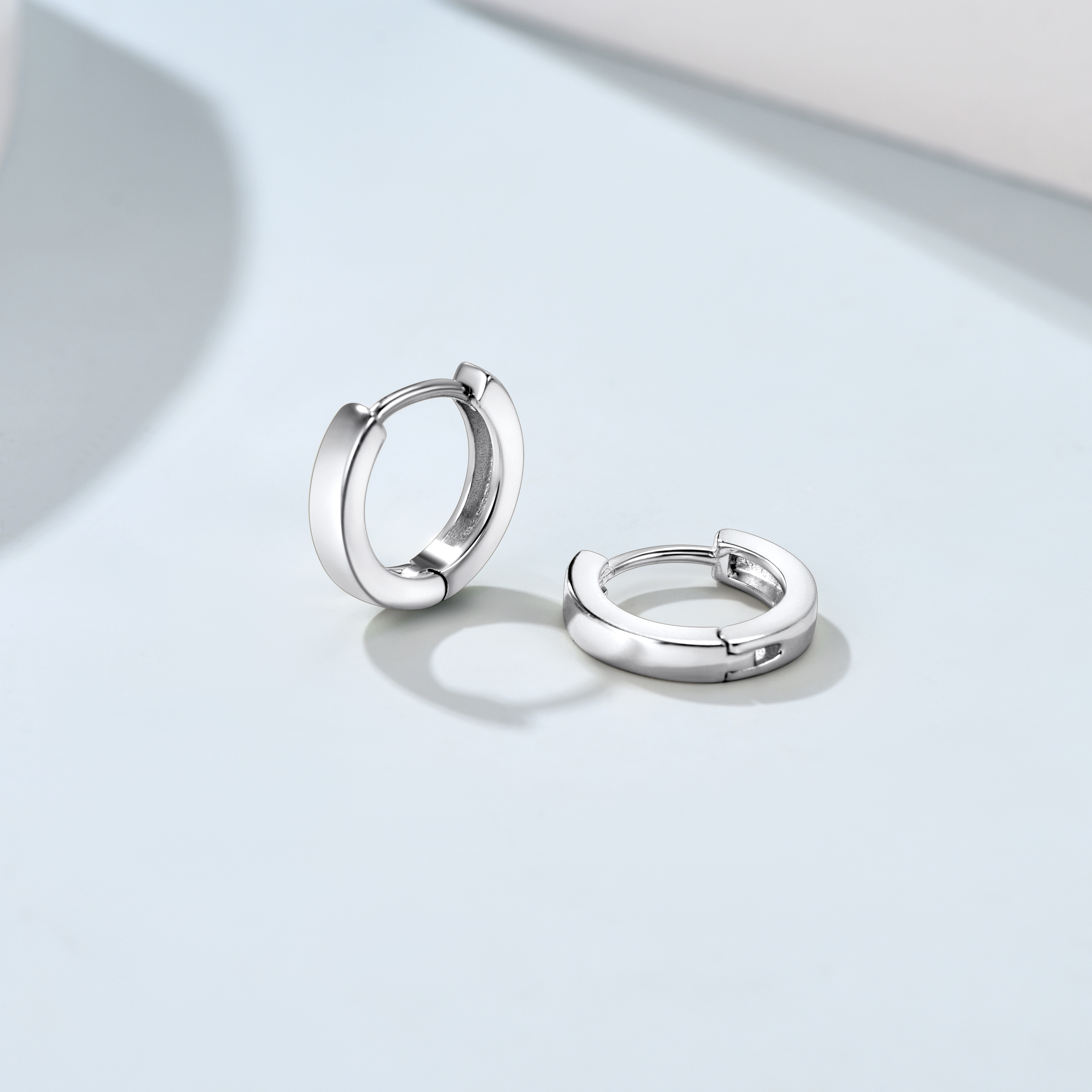 Suplight 925 Sterling Silver Huggie Earrings for Women Plain Hoop Earrings, Gold/Rose Gold/Black Plated