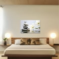thumbnail image 3 of ZHONGYUTONG Zen Wall Art White Flowers Stones Butterfly Canvas Picture Spa Spiritual Print (28"x42"), 3 of 6