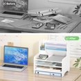 thumbnail image 6 of Desk File Organizer - 6-Tier Desktop Mail Letter Tray Paper Document Organizer with Pen Holder for Home Office Supplies, Office Desk Accessories & Workspace (White), 6 of 15