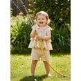thumbnail image 6 of Loicainy Baby Toddler Girls Summer Outfits 6 12 18 24 Months 2T 3T 4T Solid Color Sleeveless Tiered Tops Ruffle Trim Shorts Clothes Sets, 6 of 9