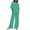 Mint Green, variant on Fashion Plus Size 2 Picec of Sets for Womens Solid Color Casual Short Sleeved Top With Pants And Round Neck Set
