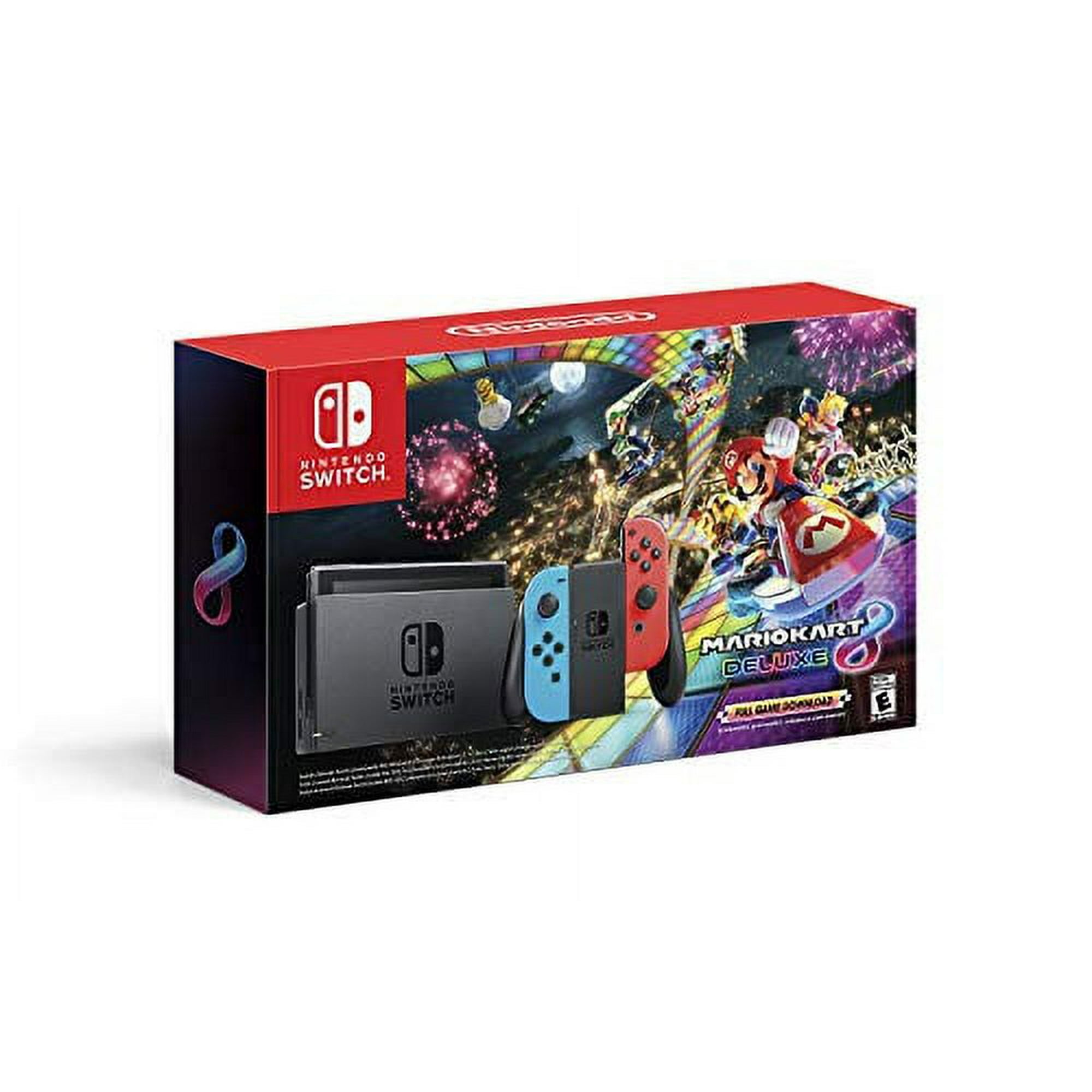 Nintendo Switch w Neon Blue Neon Red Joy Con Mario Kart 8 Deluxe Full Game Download Switch Walmart