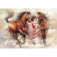 thumbnail image 3 of Carter, Prvett 24x18 Black Modern Framed Museum Art Print Titled - Ann with Horses II, 3 of 5