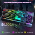 thumbnail image 4 of Teclado para juegos TECKNET con panel metálico RGB con cable IP32, 4 of 7