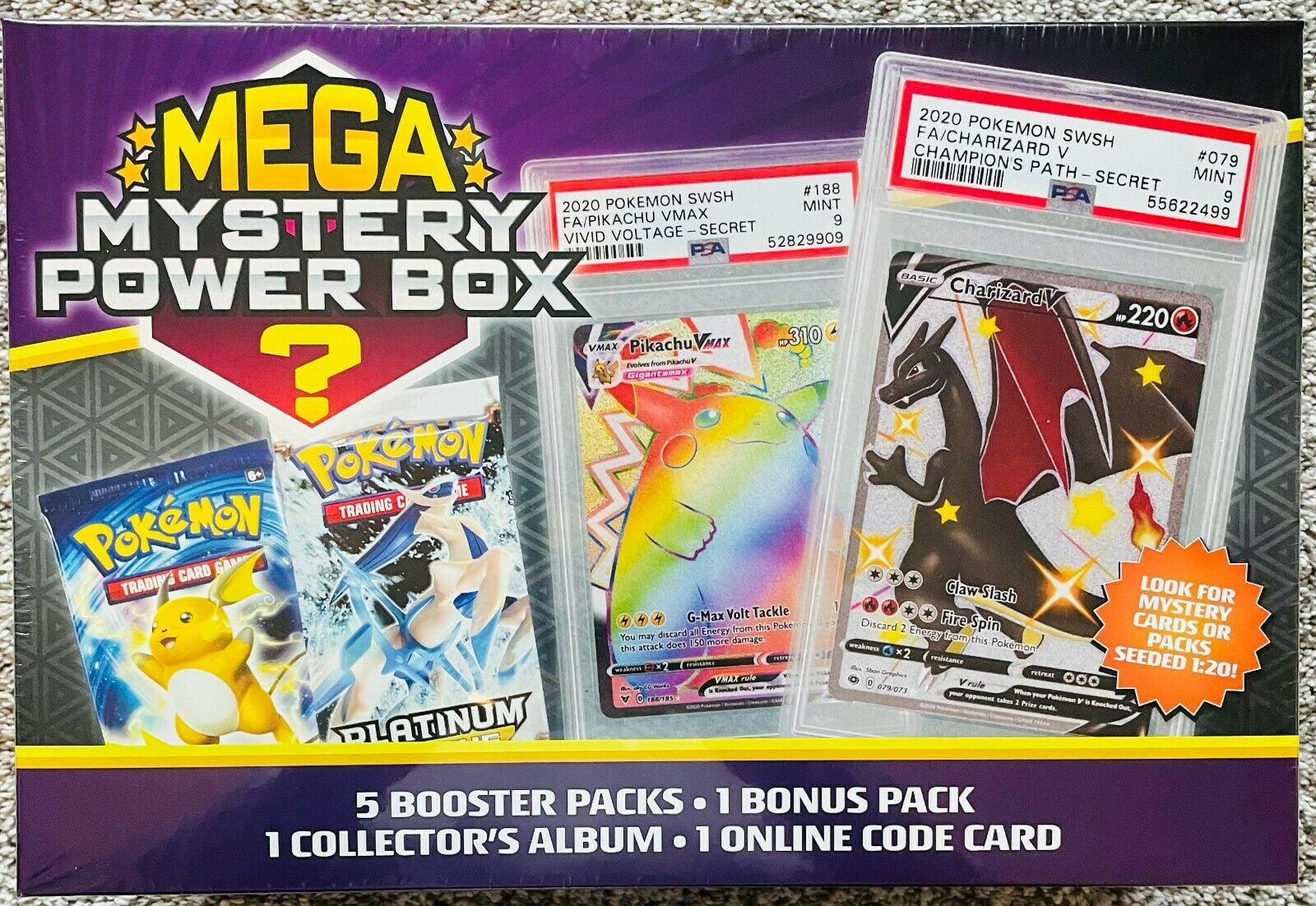 Mystery Pokemon Cards Pack Guaranteed GX/V cards Pokeball Tin! 1/10 Charizard 