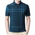 thumbnail image 2 of QUINDOS Collared Mens Shirts Short Sleeve Casual Polo Shirts Print Loose Regular Fit Summer T-shirts, 2 of 9