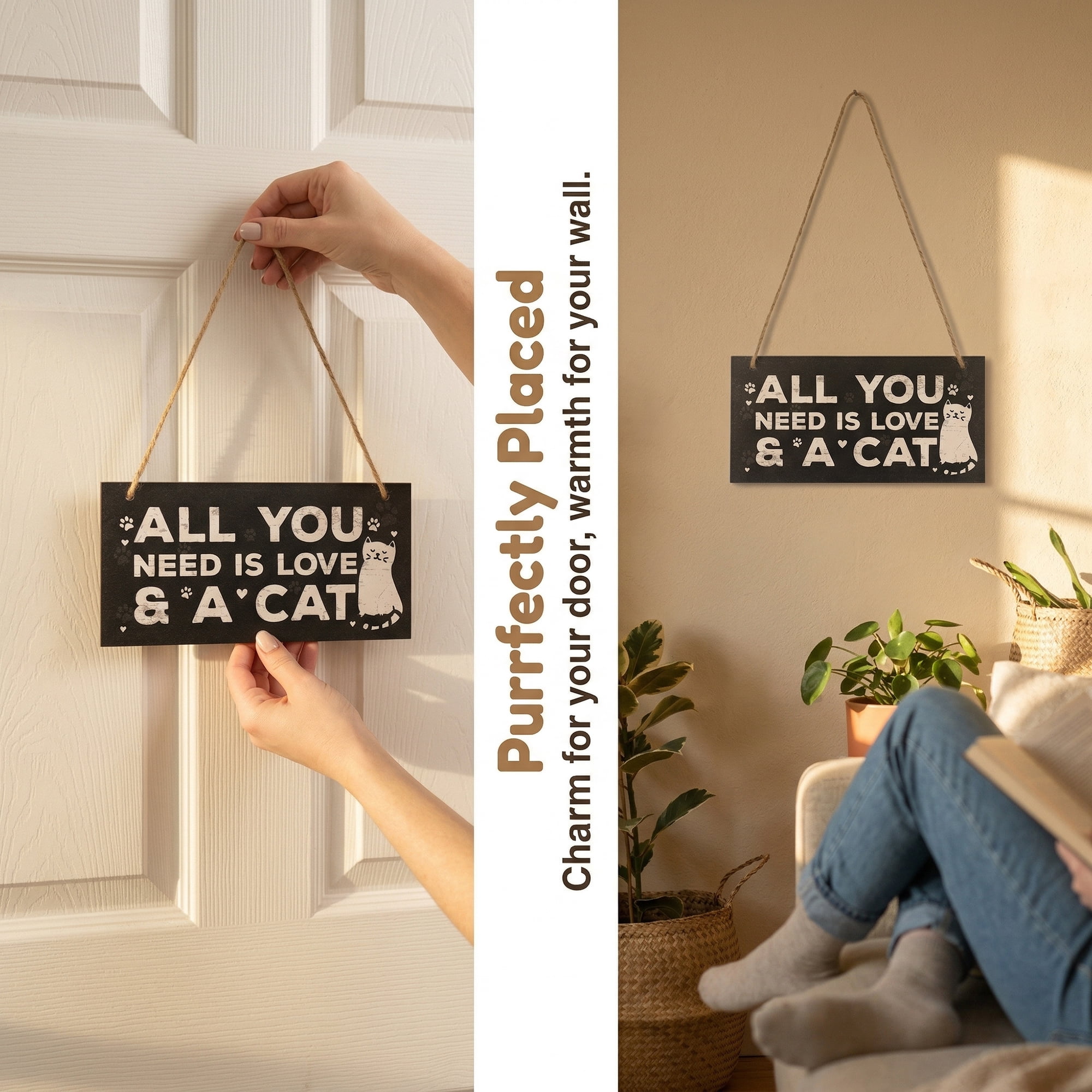 Unique Bargains Pet Sign Home Decor Decorative Wall Plaque Style G 3.9in