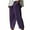 Purple, variant on Naughtyhood Boho Pants for Women High Waisted Womens High Waisted Trousers Fashion Women Summer Casual Loose Pockest Elastic Waist Trousers Capris Pants Womens Pants