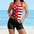 thumbnail image 3 of Tbopshirt Summer Tankini Swimsuits for Women Two Piece with Padded Bra Tummy Control 4th of July Sleeveless Crew Neck Casual Printed Bathing Suits, 3 of 8