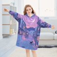thumbnail image 5 of FORMRS Wearable Blanket Hoodie with Sleeves for Kids Cozy Flannel Sweatshirt, Cat Walking in Street, 5 of 7