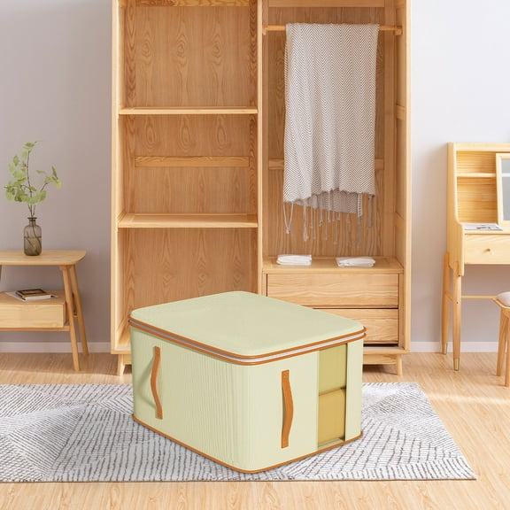 Hauiodp Large Storage Bags, Clothes Storage Bins, Sweater Storage Cube with Lids and Zipper, Foldable Fabric Clothing Organizer Box, Closet Storage Bags for Blankets, Clothes, Sheet