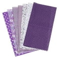 thumbnail image 1 of Paquetes de tela de algodón Uxcell, 7 piezas de 10 x 10 pulgadas, cuadrados de tela precortados de algodón 100% impresos con flores para costura, patchwork, quilting y manualidades DIY, púrpura, 1 of 7
