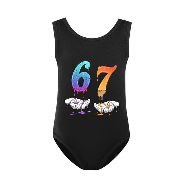HUANBAI Girls Swimsuit Long Sleeve Rash Guard UPF 50+ Sun Bathing With Skirt 5-6 Years