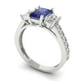 thumbnail image 2 of Clara Pucci 14K White Gold 1.88ct Tanzanite Three-Stone Ring for Women, 2 of 8