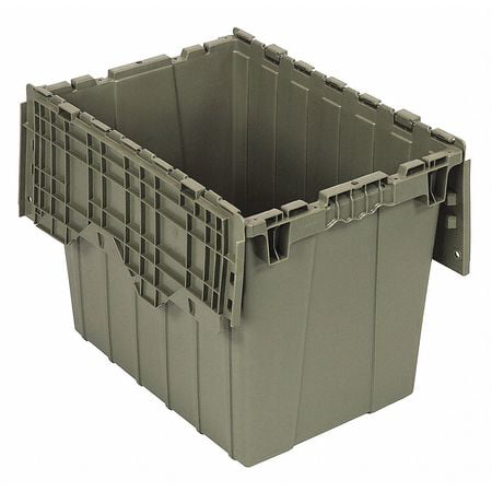 QUANTUM STORAGE SYSTEMS Attached Lid Container,2.31 cu ft,Gray