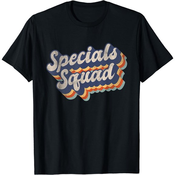 Vintage Specials Squad Art Music PE Tech Gym Teacher Team T-Shirt Black Large