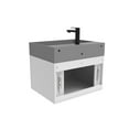 thumbnail image 4 of Amazon 24" White Wood Floating Vanity with Gray Top and Black Trim, 4 of 10