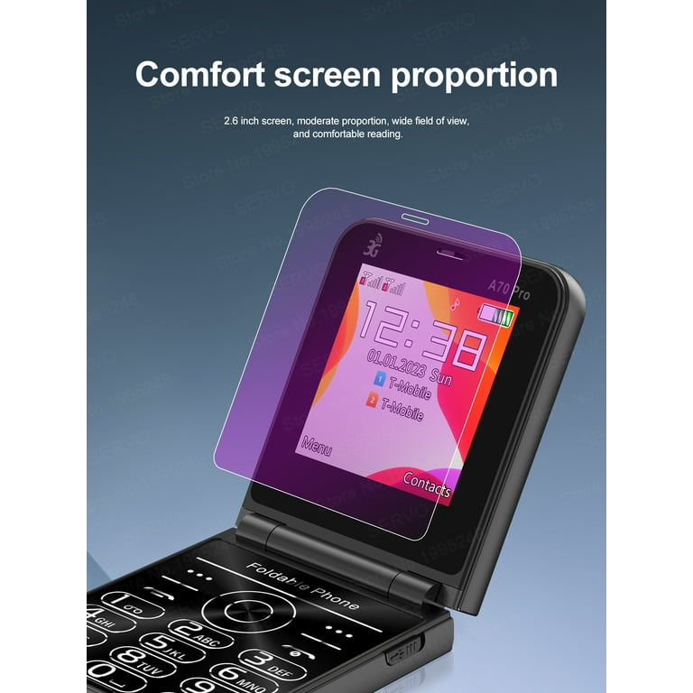 SERVO A70 Pro 2 SIM Card Flip Phone 3G WCDMA New Push Button