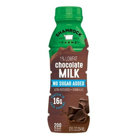 Shamrock Farms No Sugar Added Chocolate Milk, 12 oz
