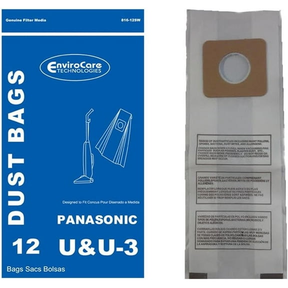 Package of 12 Panasonic Type U-3 Bags #MC-115PT
