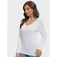 thumbnail image 3 of Long Sleeve Shirts for Women Sexy V Neck Tops Fitted Tight T Shirts Basic Tee, 3 of 6