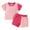 Pink B, variant on Toddler Baby Girl Summer Clothes 6 9 12 18 Months 2T 3T Cotton Outfits Short Sleeve Contrast T-Shirts Tops Shorts Sets