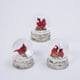 thumbnail image 4 of Set de 3 globos de nieve Gerson de resina con forma de cardenal, 11 cm, 4 of 8