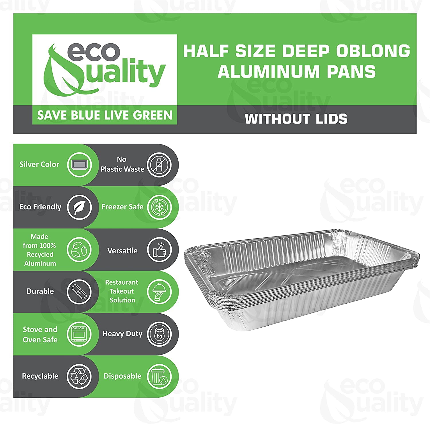 Aluminum Pans 9x13 Disposable Foil Pans Half Size Steam Table Deep Aluminum Trays Heavy Duty - Tin Foil Disposable Pans, Bakeware, Lasagna Pans, Roasting, Food Storing, Catering, Cake, Oven Pan (100)