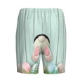 thumbnail image 5 of Easygdp White Bunny Bottom And Easter Eggs Men's Short Pajama Pants, Sleep Shorts, Household Pants, Casual Pants with Pockets - Small, 5 of 9